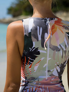 KIA V-Neck Cross Backless One-piece Swimsuit