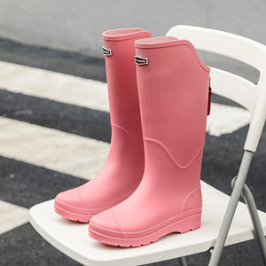 BLYTE #1 Ladies' Waterproof Rain Boots with Anti-Slip Soles & Fashionable Long Tube Design