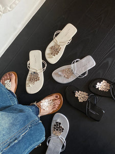 NOLLY Sequin Slippers for Women: Stylish &amp; Comfy Flat Sandals