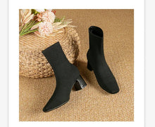 Load image into Gallery viewer, MILO Knits High Heels Sock Stretch Ankle Boots Rubber Sole