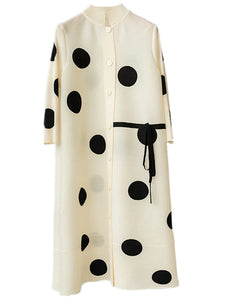 LIBO #1 Polka Dot Dress - Single Breasted & Stand Collar