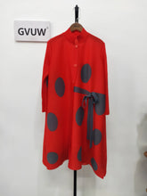 Load image into Gallery viewer, LIBO #1 Polka Dot Dress - Single Breasted &amp; Stand Collar