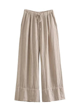 Load image into Gallery viewer, BANA Cotton Linen Trousers Suit with Halter Crop Top and Wide Leg Pants Set for Women