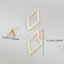 Load image into Gallery viewer, DELA Retro Square Stud Earrings with Removable Triangle Details for a Simple, Modern Look