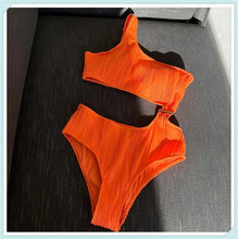 Indlæs billede til gallerivisning AILANI One Shoulder Cut Out Textured Swimsuit - Bali Lumbung