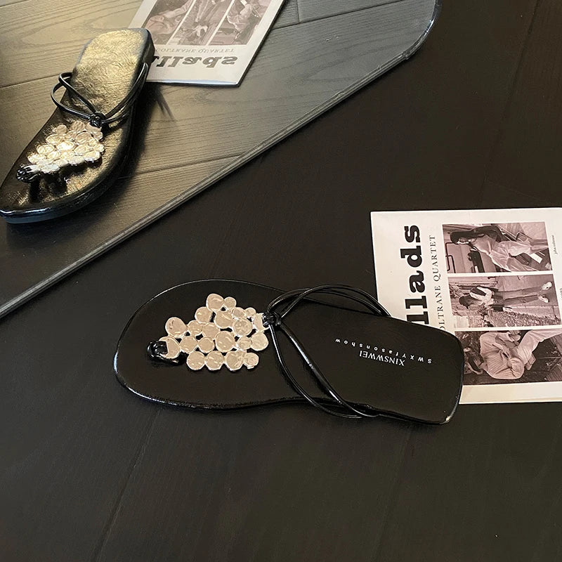 NOLLY Sequin Slippers for Women: Stylish & Comfy Flat Sandals