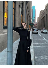 Load image into Gallery viewer, SABINA Stylish Turtleneck Dress French-Inspired and Slimming with Elegant Pleats - Bali Lumbung