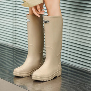 BLYTE #1 Ladies' Waterproof Rain Boots with Anti-Slip Soles & Fashionable Long Tube Design