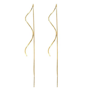 EMILY Elegant Long Earrings with a Simple Swirl Design