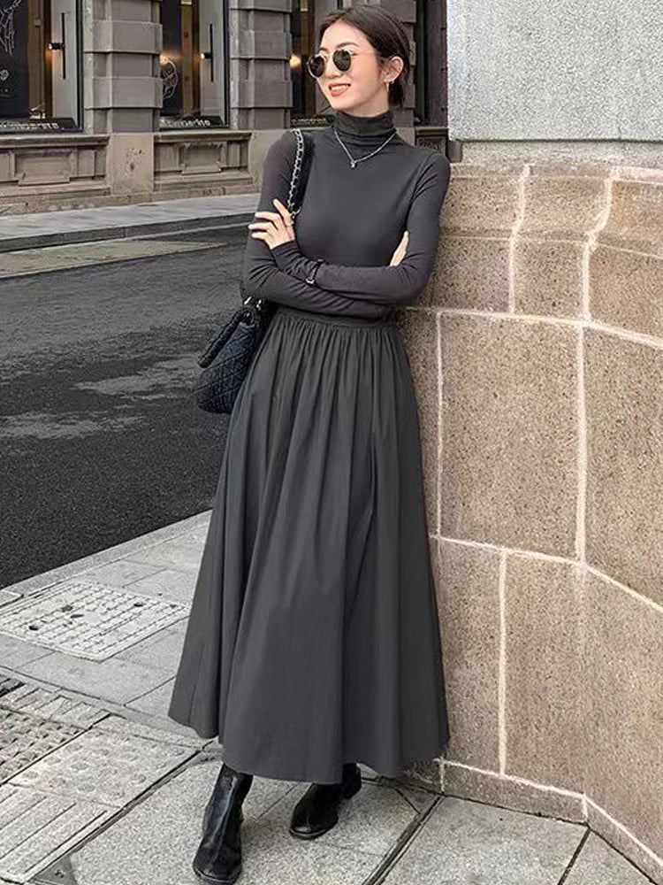 elegant turtleneck dress eleven44 Women's Hemp Knit Turtleneck Sweater Dress SM main image 0