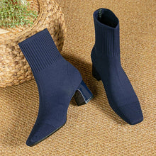 Cargar imagen en el visor de la galería, MILO Knits High Heels Sock Stretch Ankle Boots Rubber Sole