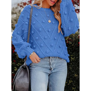 COSMO Fashionable, Loose-fitting Knitted Sweater with Ball Knit Design