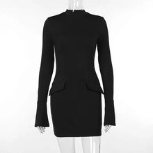 Load image into Gallery viewer, AMORE Long Sleeved Mini Skirt Dress features a front pocket - Bali Lumbung