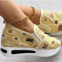 Load image into Gallery viewer, YOLE Distress Style Women&#39;s Heeled Sneakers Sleek and Style Shoe