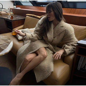 RITA Women's Long Coats Double Breasted Overcoats