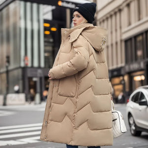 DAWN Warm Puffer Jacket with Down Coat - Long Parka Style