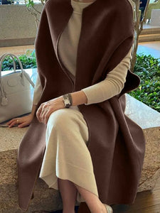 OKI Elegant Sleeveless Coat for Women is a Solid and Thick Korean Design