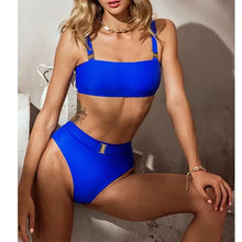 Load image into Gallery viewer, FAB High Cut High Waist Push Up Bikinis Two Pieces Swimsuit Set - Bali Lumbung