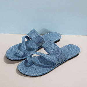 AKILI Denim Sandals Flat Toe & Fashionable - Bali Lumbung