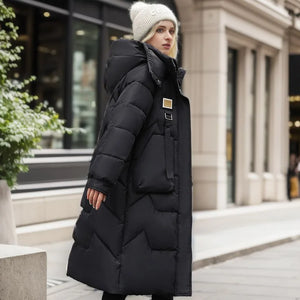 DAWN Warm Puffer Jacket with Down Coat - Long Parka Style