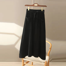 Afbeelding in Gallery-weergave laden, ZALE High Waist Knit A-Line Skirt for Women with Pockets