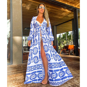 KAIA Elegant Belted Swimwear Cover-ups for the Beach - Sarong Style