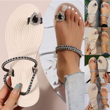 Load image into Gallery viewer, CION #1 Women&#39;s Rhinestone Thong Flats Sandals Glam Slippers