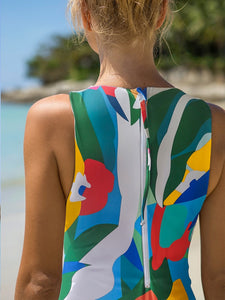KIA V-Neck Cross Backless One-piece Swimsuit
