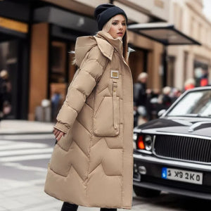 DAWN Warm Puffer Jacket with Down Coat - Long Parka Style