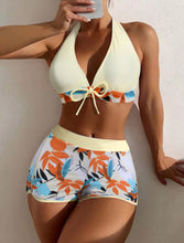 Load image into Gallery viewer, JINGA Halter Boy Shorts High-Waisted Printed Two-Piece Swimsuit Set