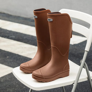 BLYTE #1 Ladies' Waterproof Rain Boots with Anti-Slip Soles & Fashionable Long Tube Design