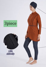 Afbeelding in Gallery-weergave laden, GHAALIYA Full-Coverage Burkini Swimsuits with Sleeves and Hijab for Islamic Traditions 3 Piece Set - Bali Lumbung