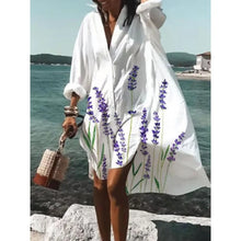 Cargar imagen en el visor de la galería, NOE Swimwear Cover-Up in Shirt Dress Style for Plus Size Women (S-5XL)