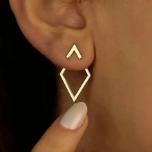 Load image into Gallery viewer, DELA Retro Square Stud Earrings with Removable Triangle Details for a Simple, Modern Look