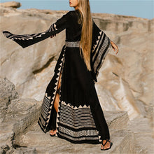 Indlæs billede til gallerivisning ALINA Bohemian printed Long Kimono Style Beach Wear Swimwear Cover-Up