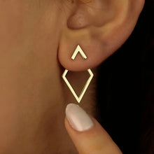 Load image into Gallery viewer, DELA Retro Square Stud Earrings with Removable Triangle Details for a Simple, Modern Look