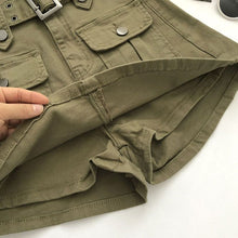 Afbeelding in Gallery-weergave laden, SISY Korean Style High Waist Big Pockets Cargo Mini Culotte Skort with Belt