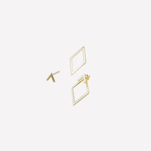 Load image into Gallery viewer, DELA Retro Square Stud Earrings with Removable Triangle Details for a Simple, Modern Look