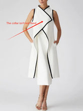 Load image into Gallery viewer, AURORA Elegant Two-Piece Evening Midi Dresses Sleeveless Black/White