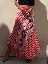 Cargar imagen en el visor de la galería, ANNALISE High Waist Boho Patchwork Print Skirt for Women
