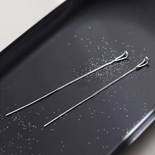 Load image into Gallery viewer, HUMMING Stylish Long Drop Earrings in Silver and Gold Tones, featuring Sparkling Zircon or Crystal Accents
