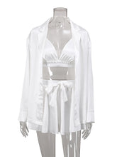 Load image into Gallery viewer, BLAIR 3-Piece Ruched Robe Pajama Set for Women