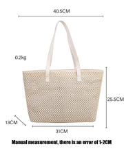 Load image into Gallery viewer, REMI Large Casual Beach Straw Vegan Leather Straps Tote Bag - Bali Lumbung