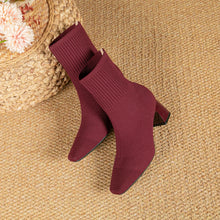 Cargar imagen en el visor de la galería, MILO Knits High Heels Sock Stretch Ankle Boots Rubber Sole