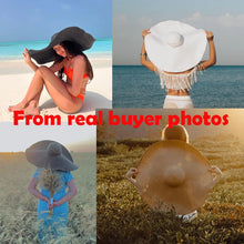 Load image into Gallery viewer, FORTUNA Women&#39;s Foldable Oversized Beach Hat 27&quot; Diameter Wide Brim Summer Sun Hats