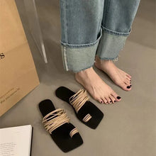Load image into Gallery viewer, ELAN Chic and Comfortable Open Toe Flat Slippers