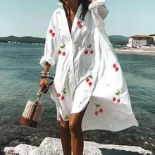 Load image into Gallery viewer, NOE Swimwear Cover-Up in Shirt Dress Style for Plus Size Women (S-5XL)