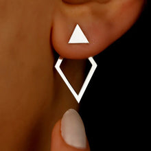 Load image into Gallery viewer, DELA Retro Square Stud Earrings with Removable Triangle Details for a Simple, Modern Look