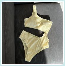 Laden Sie das Bild in den Galerie-Viewer, AILANI One Shoulder Cut Out Textured Swimsuit - Bali Lumbung