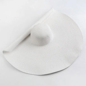 FORTUNA Women's Foldable Oversized Beach Hat 27" Diameter Wide Brim Summer Sun Hats